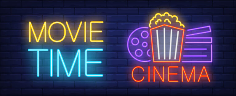 movie time neon sign