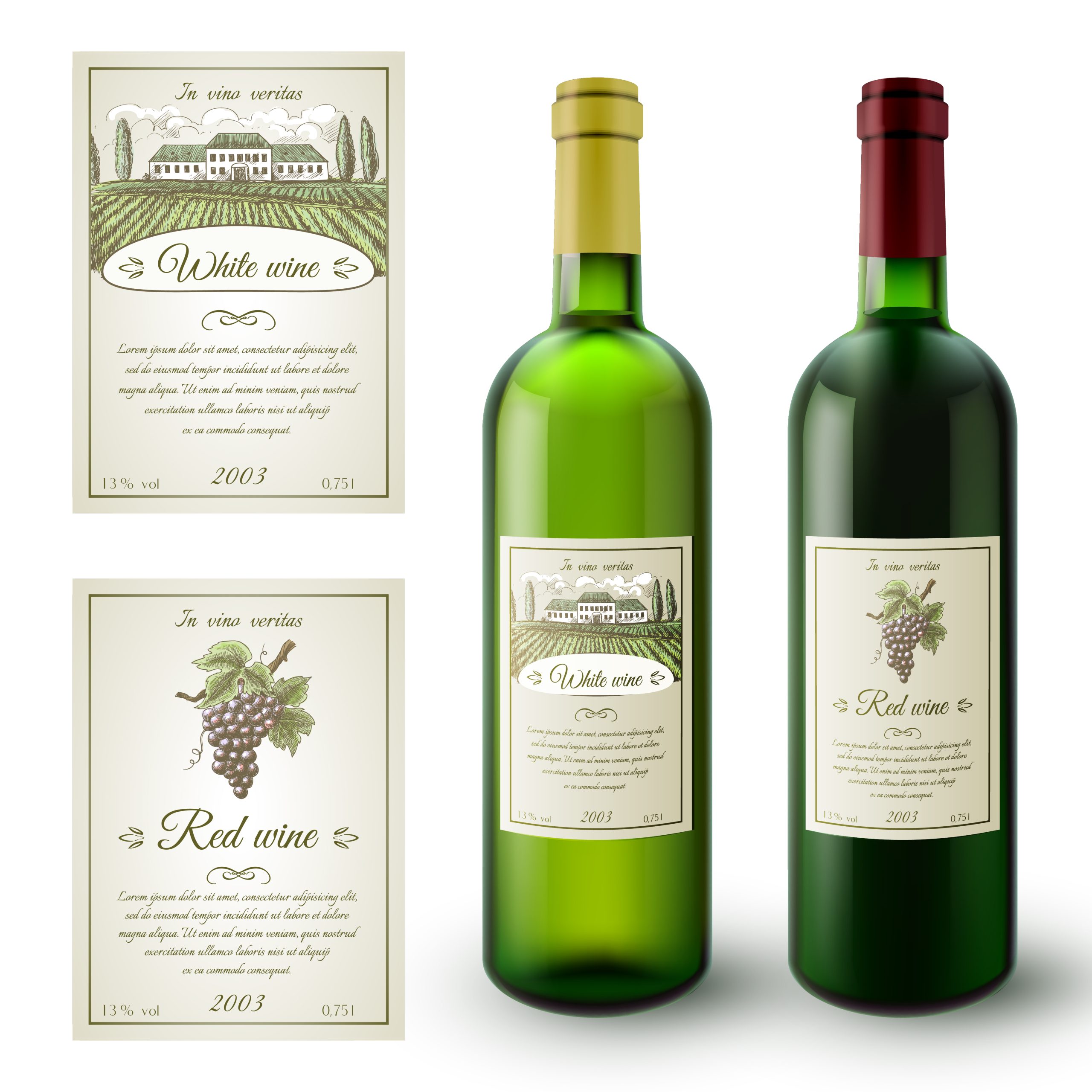 wine labels set