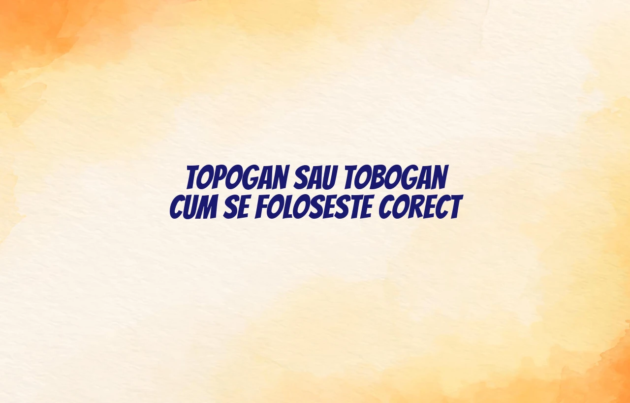 Topogan sau tobogan cum se foloseste corect